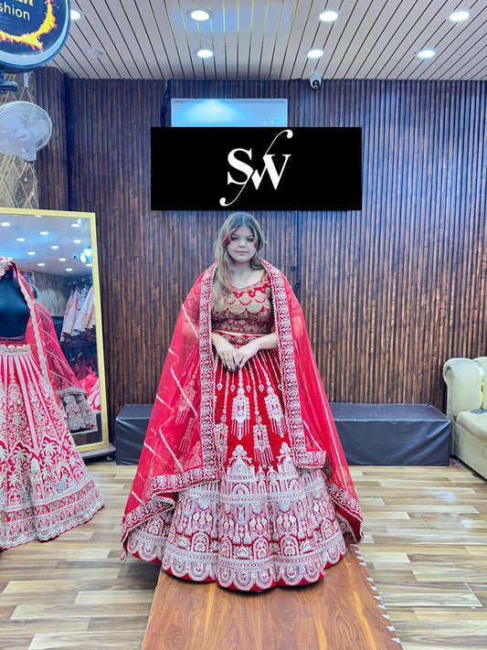 Red Ball Bridal Lehenga (Happy Customer)