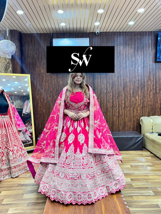 Rani pink Bridal Lehenga (Happy Customer)