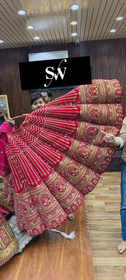 Rani pink Ball Bridal Lehenga