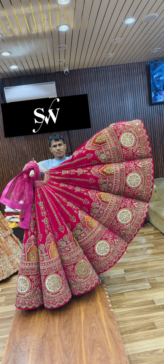 Rani pink Ball Bridal Lehenga