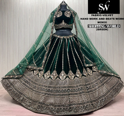 Wine Velvet Bridal Lehenga
