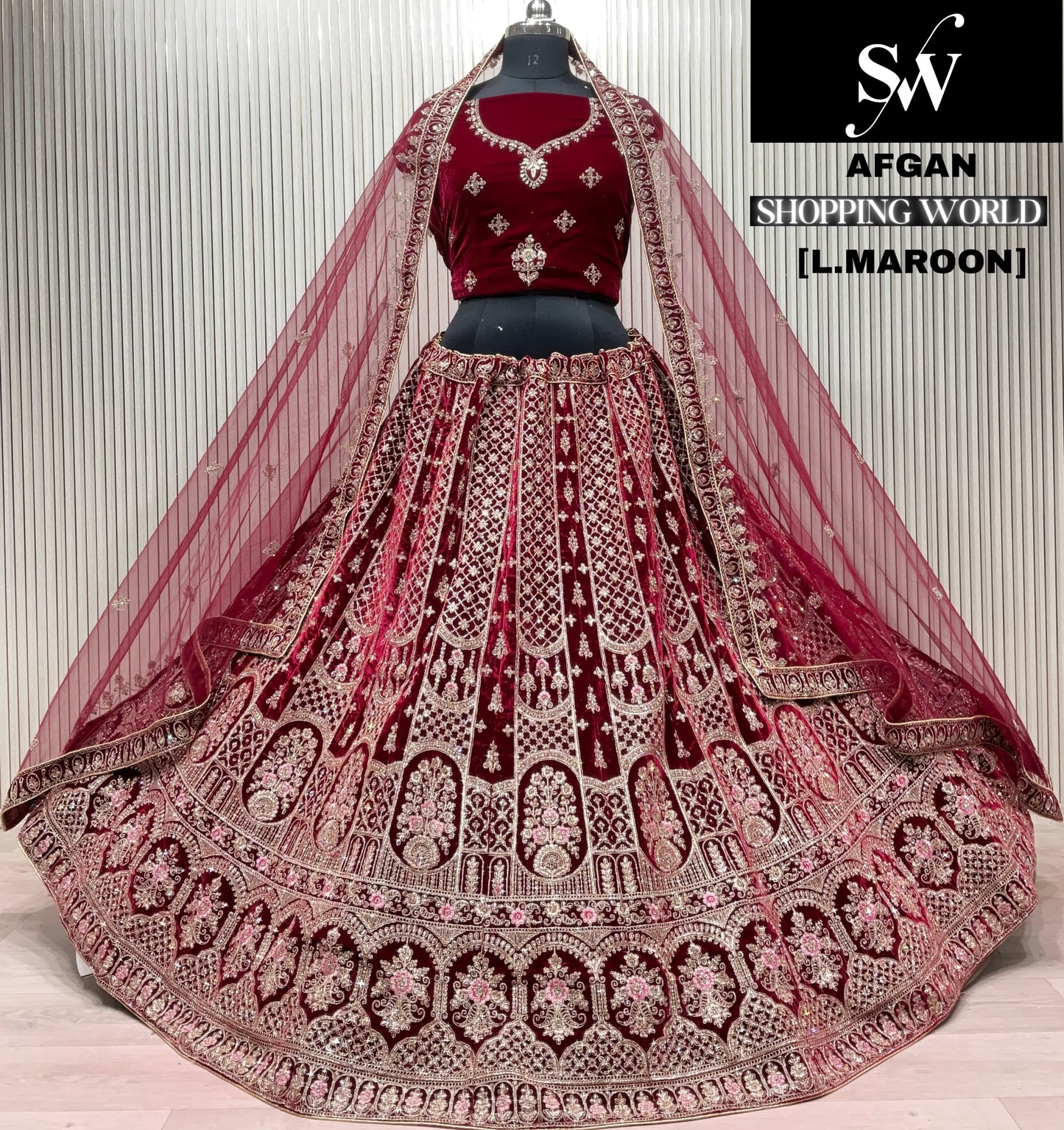 Light Maroon Bridal Lehenga