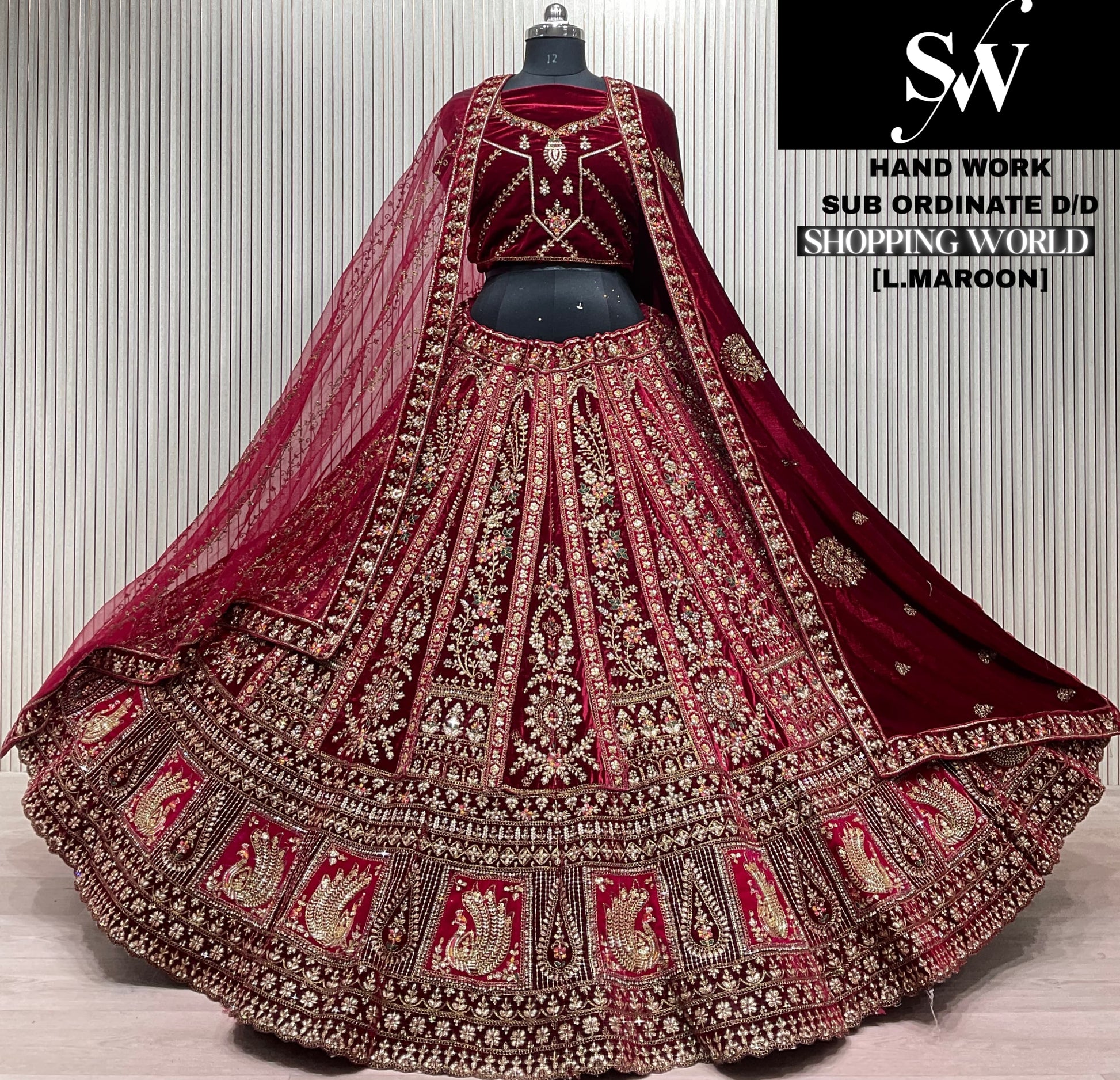 Light Maroon Bridal Lehenga - Shopping World