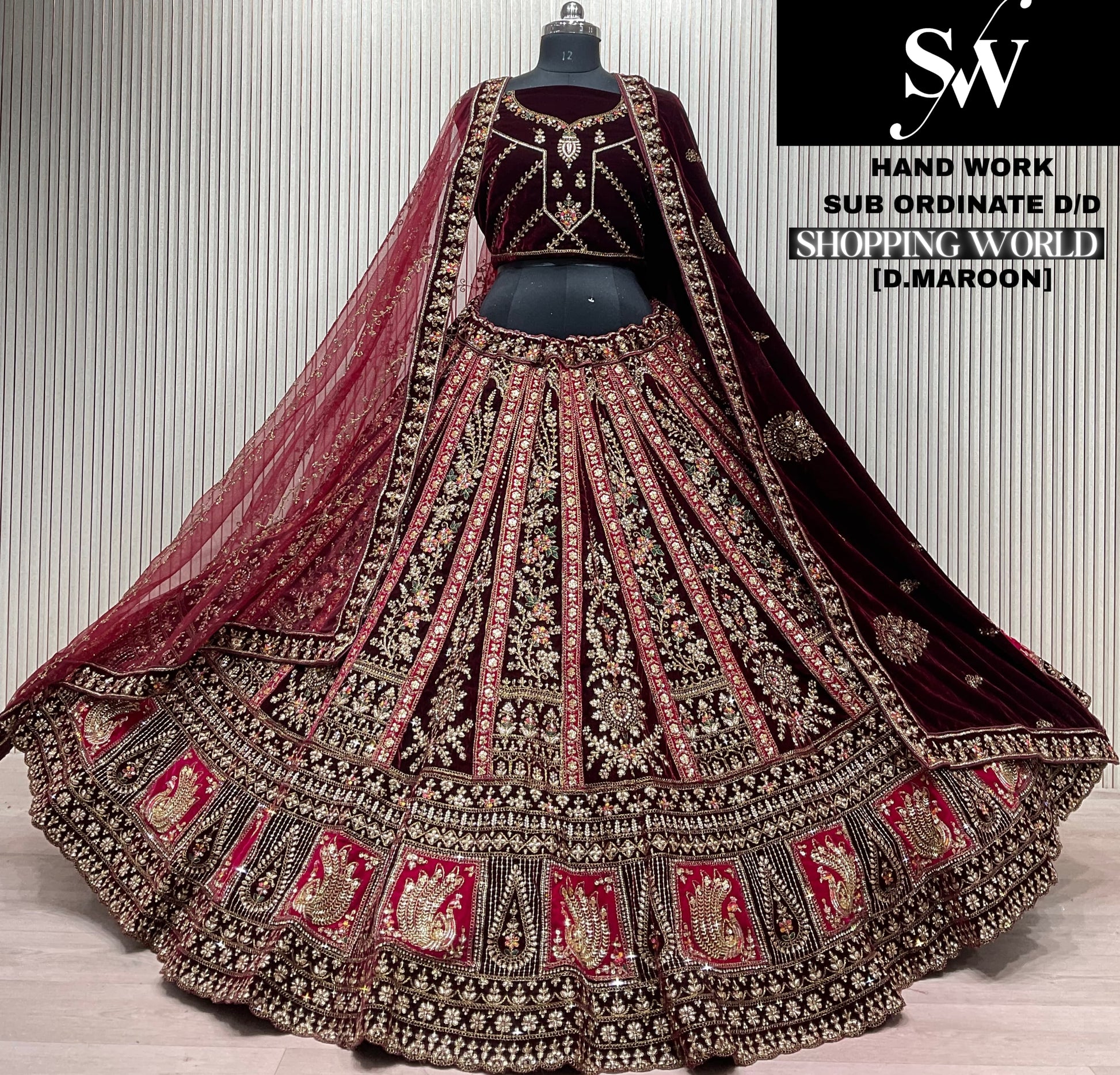 Light Maroon Bridal Lehenga - Shopping World