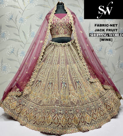Wine Net Lehenga - Shopping World