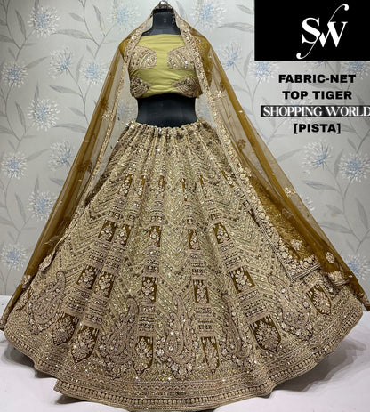 Chiku golden Net Lehenga - Shopping World