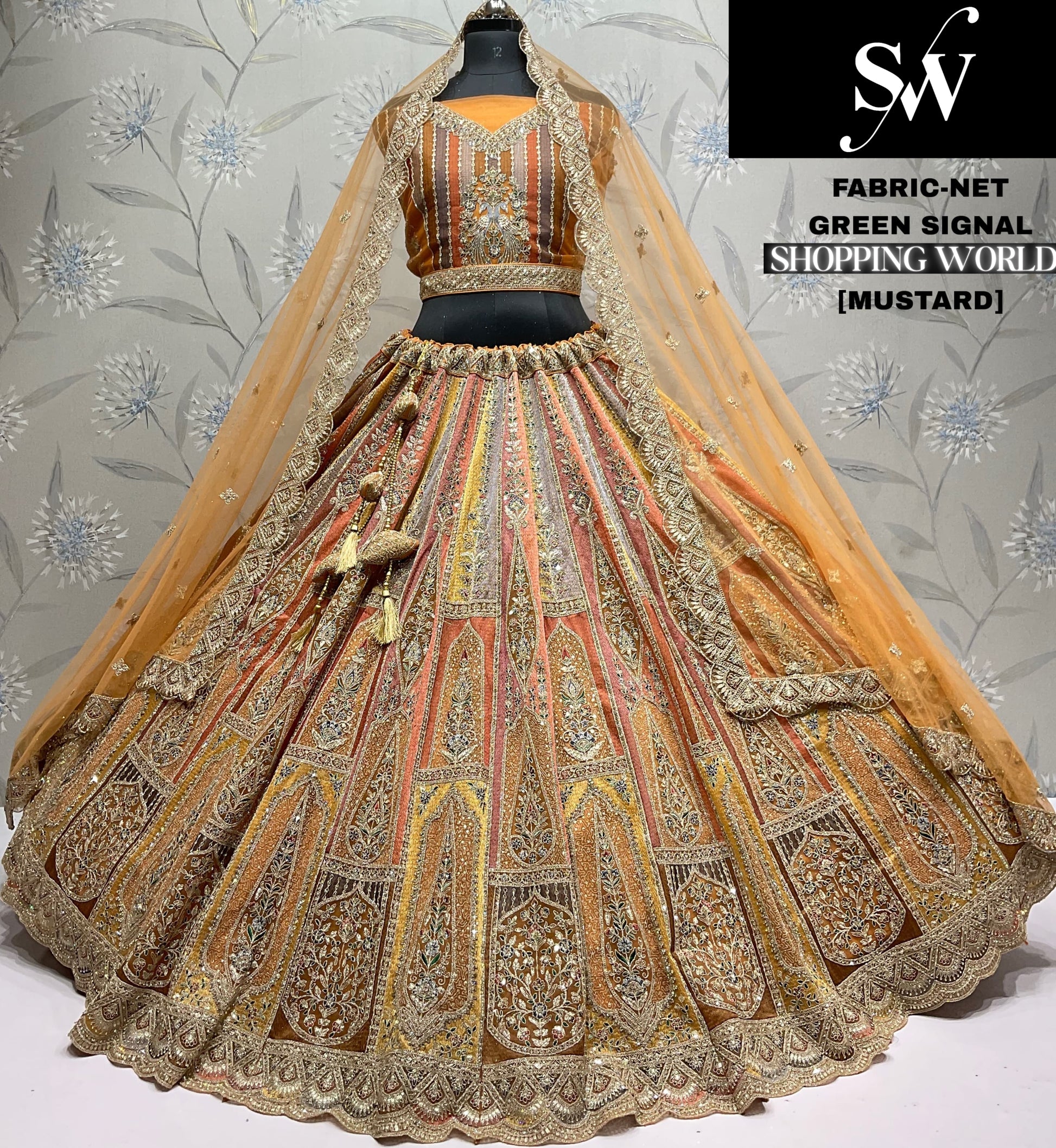 Mehendi Green Net Lehenga - Shopping World