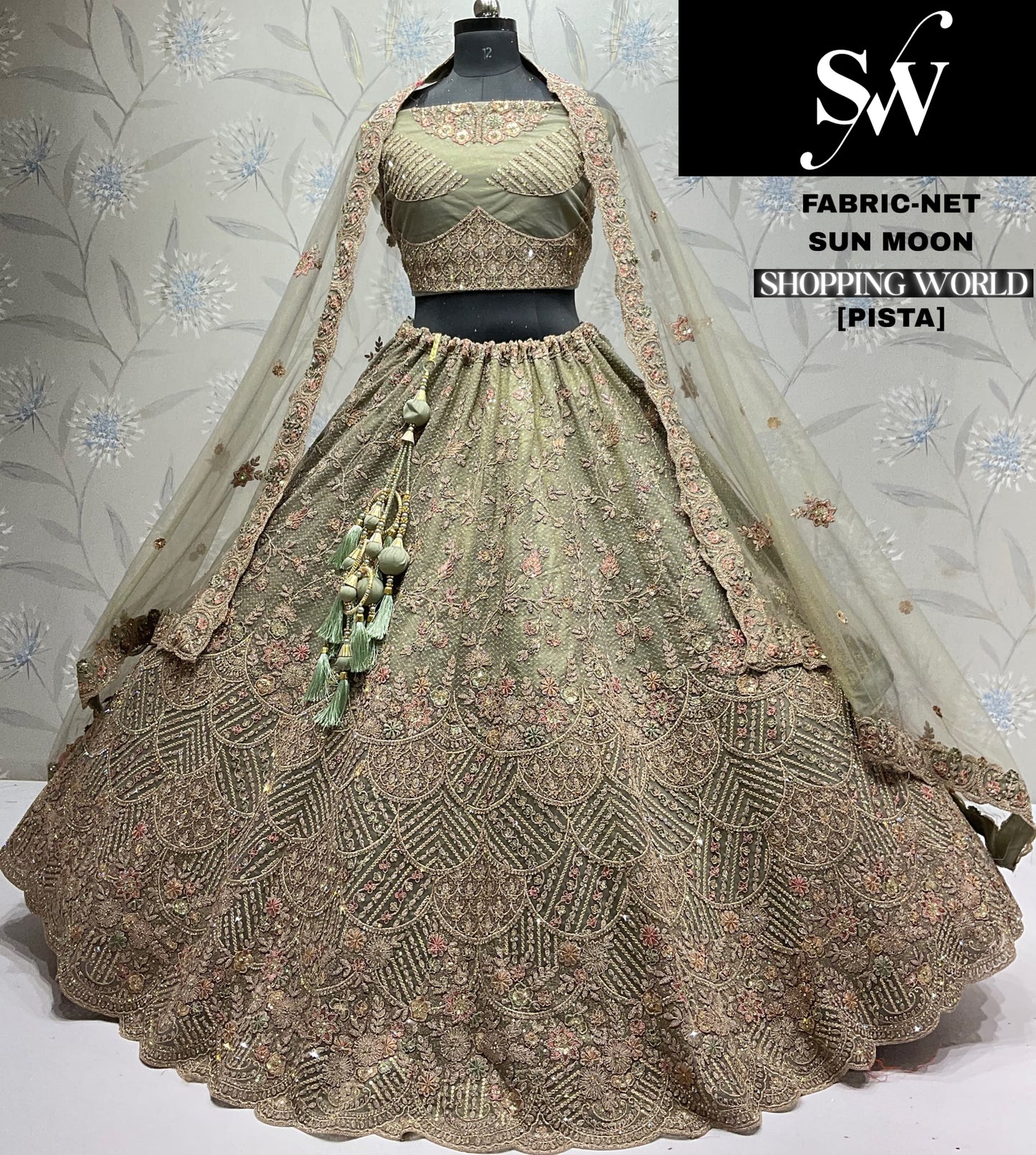 Gajri pink Net Lehenga - Shopping World