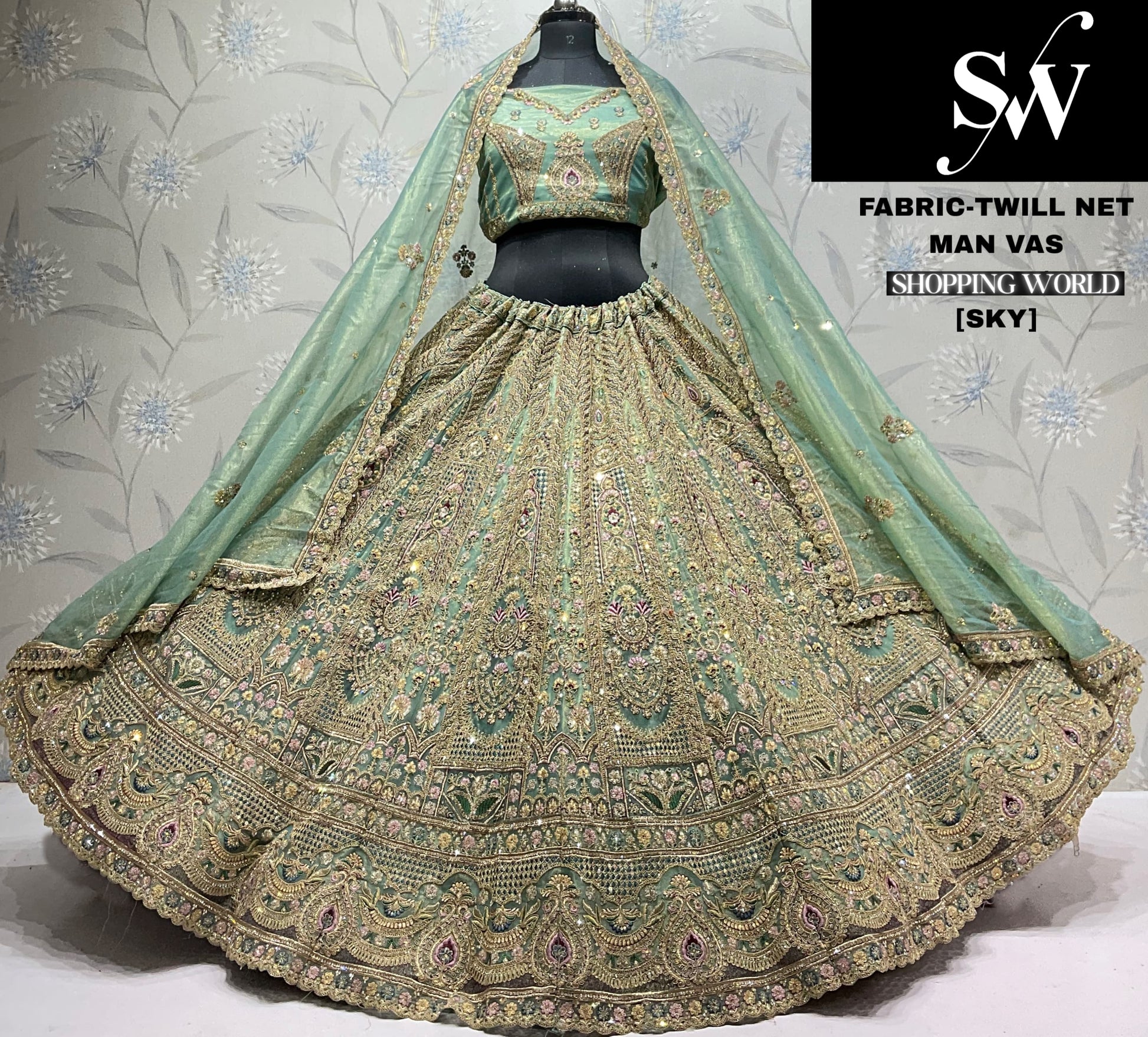 Lavender Twill Net Lehenga - Shopping World