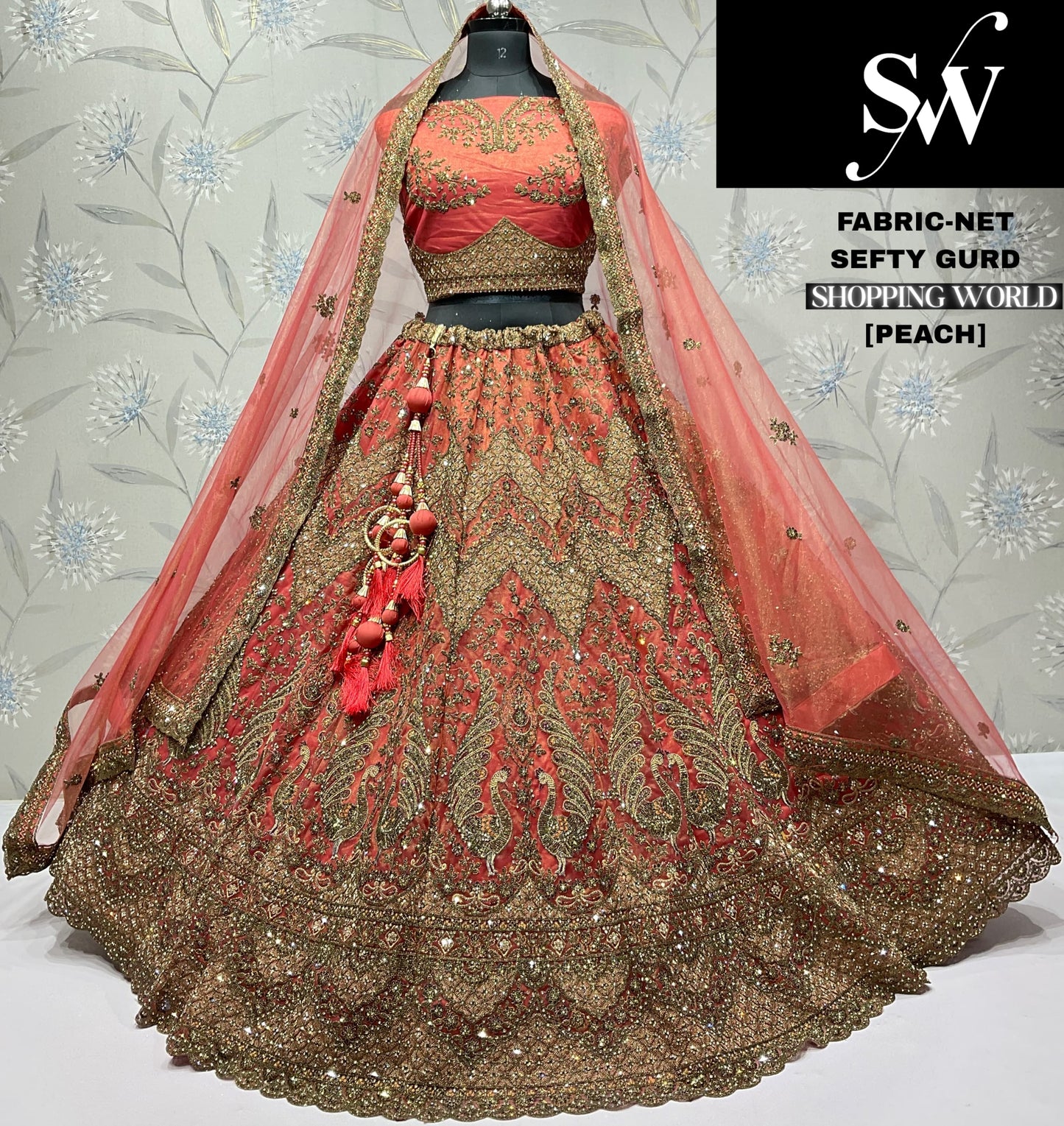 Mustard Net Lehenga - Shopping World