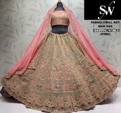 Lavender Twill Net Lehenga - Shopping World