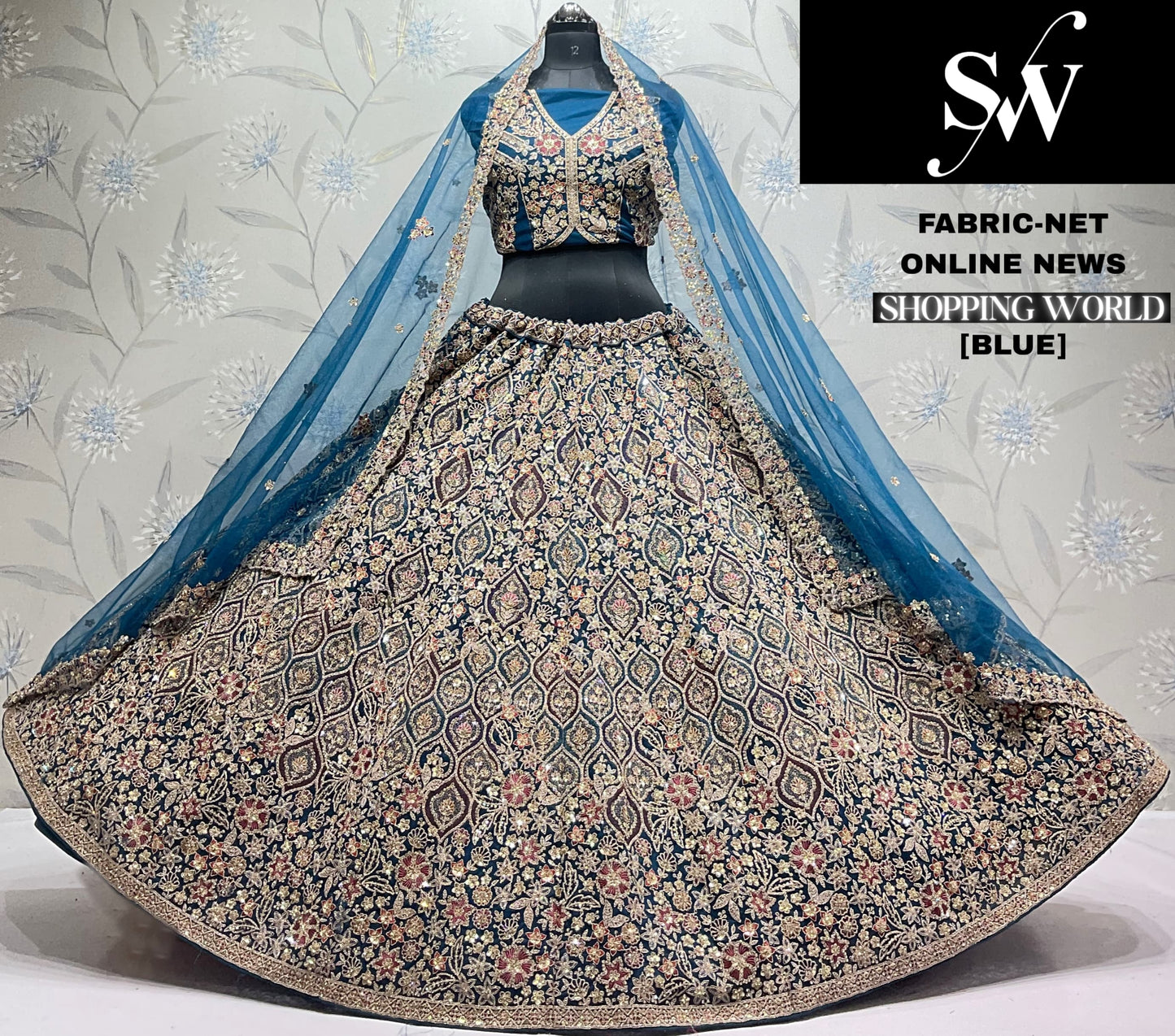 Maroon Net Lehenga - Shopping World