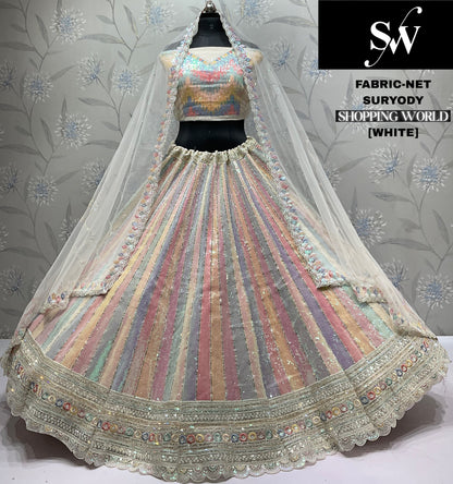 White Net Lehenga - Shopping World