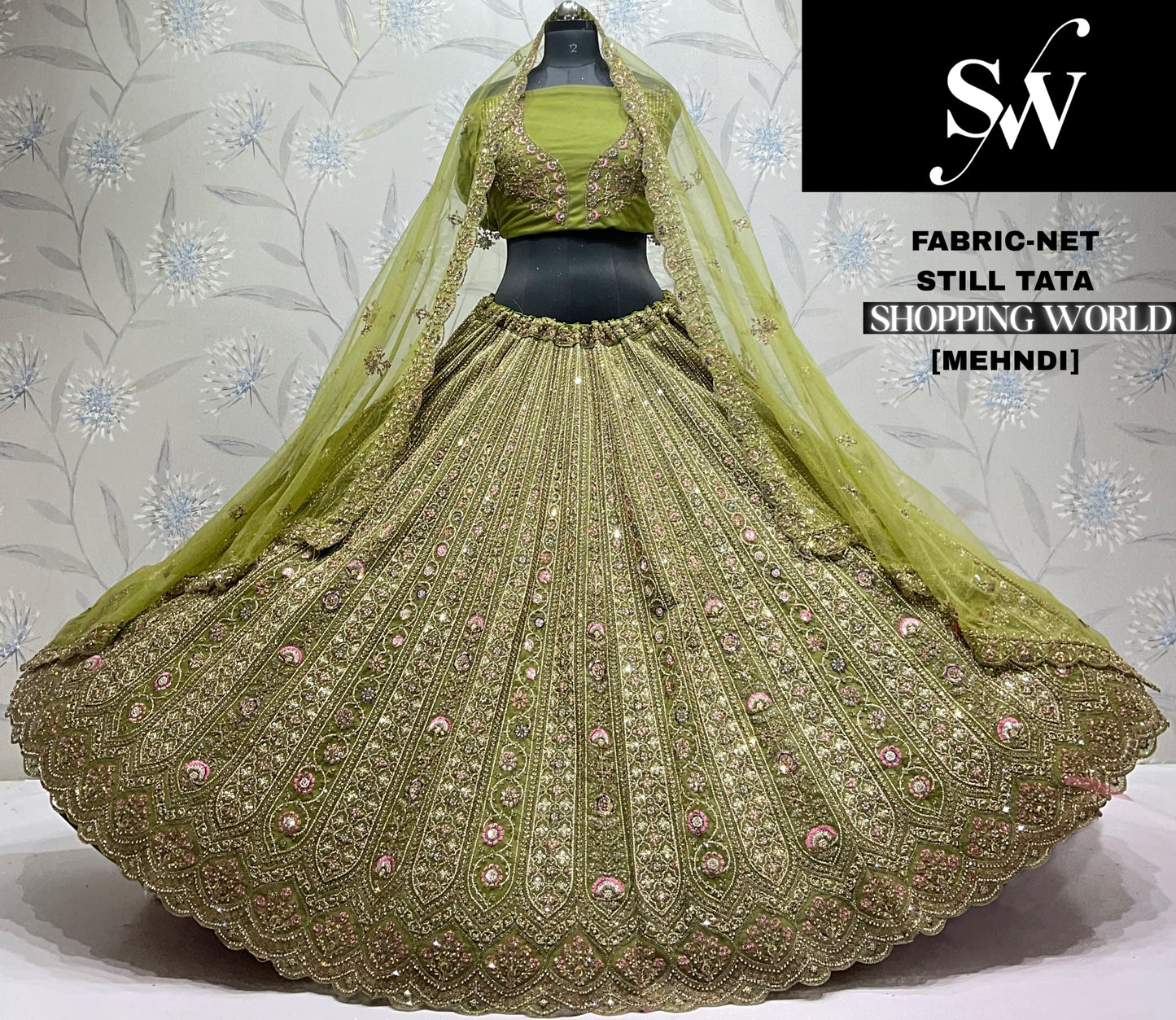 Pink Net Lehenga - Shopping World