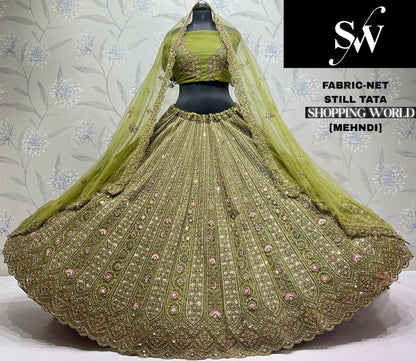 Pink Net Lehenga - Shopping World