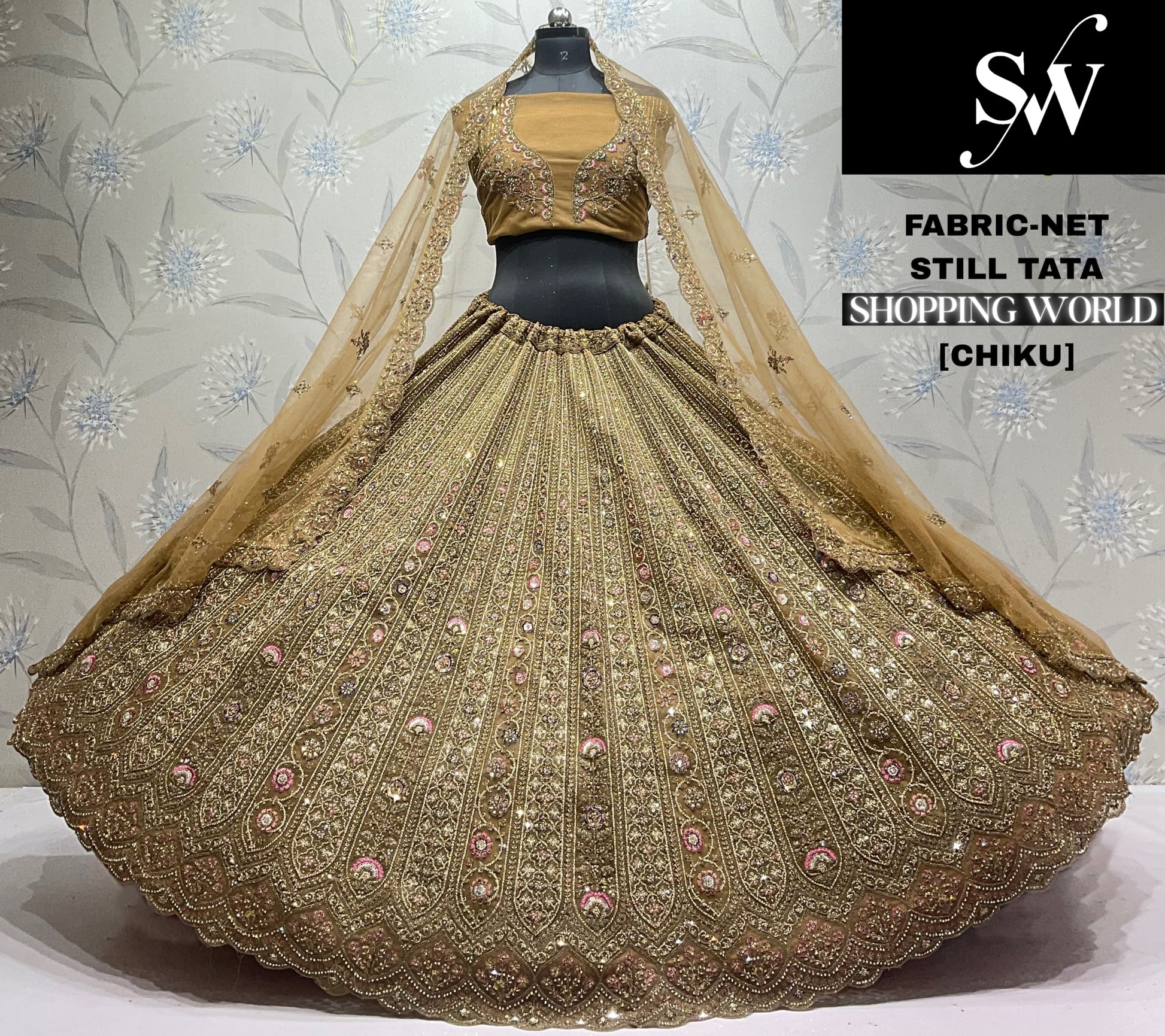 Pink Net Lehenga - Shopping World