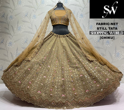 Pink Net Lehenga - Shopping World