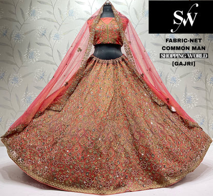 Sky Blue Net Lehenga