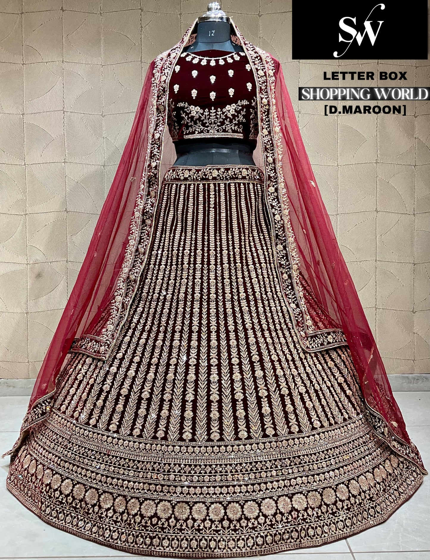 Dark Maroon Lehenga