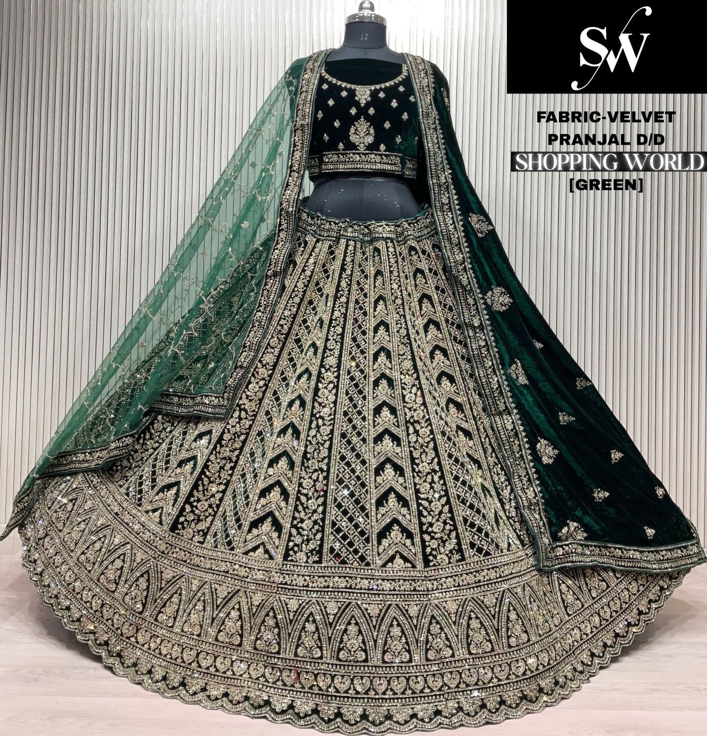 Wine Velvet Bridal Lehenga