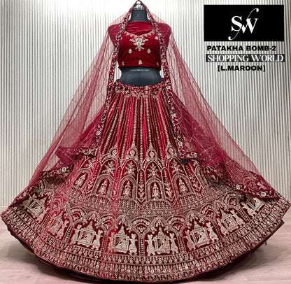 Light Maroon Doli Barat Bridal Lehenga