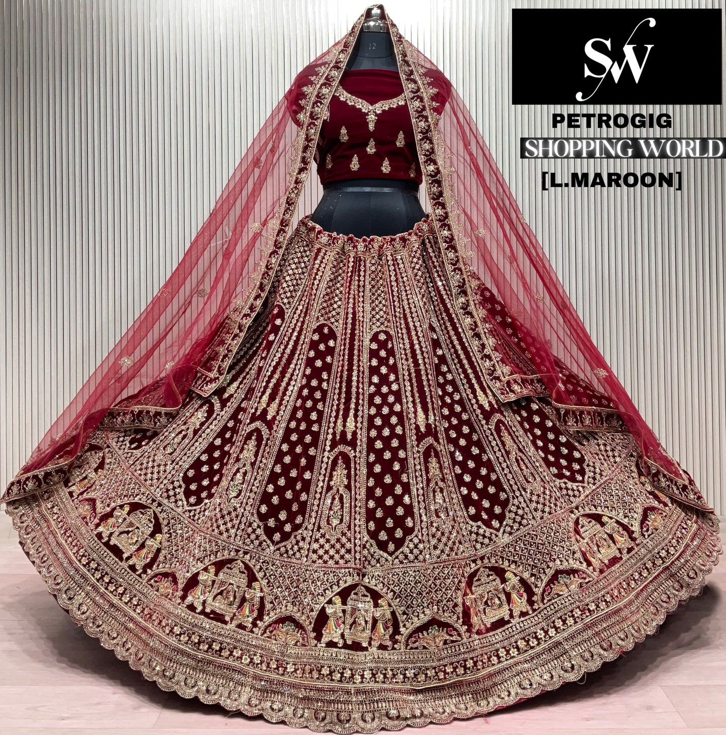 Light Maroon Bridal Lehenga