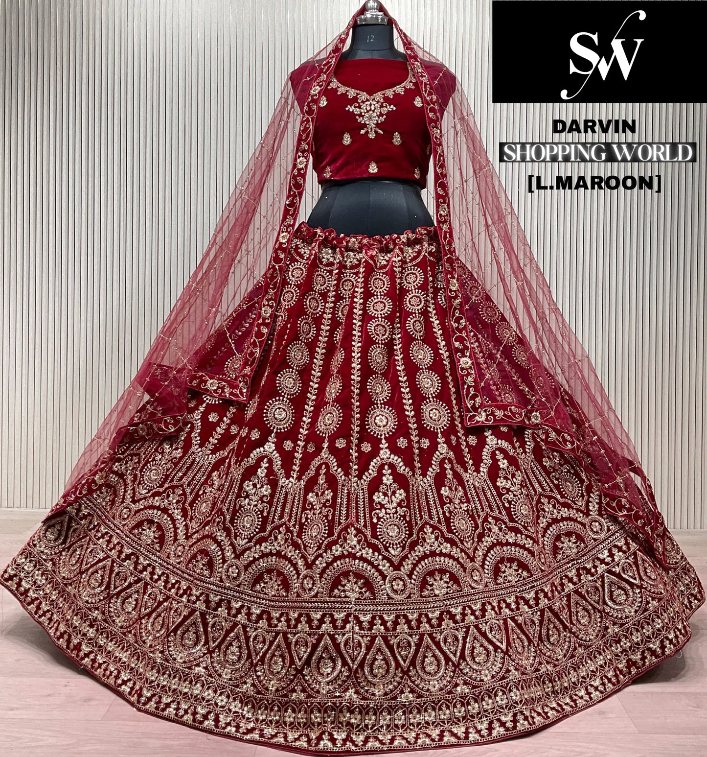 Light Maroon Bridal Lehenga