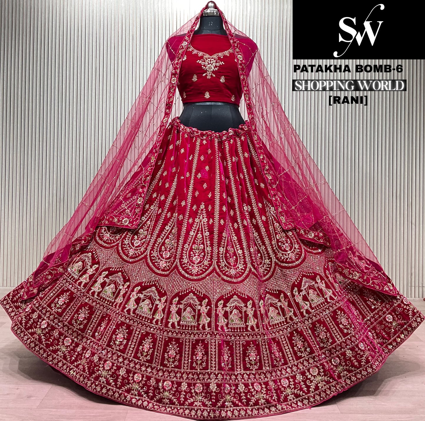 Rani pink Bridal Lehenga