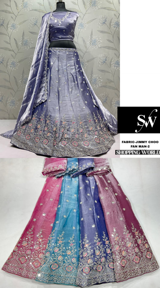 Pink Sky Blue purple Grey Jimmy Choo Lehenga