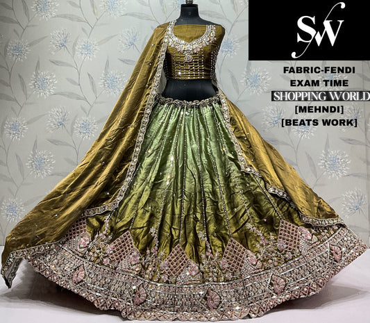 Mehendi Green Fendi Lehenga