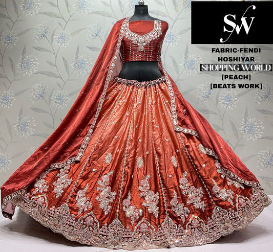 Peach Fendi Lehenga
