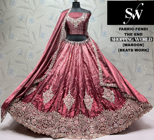 Maroon Fendi Lehenga