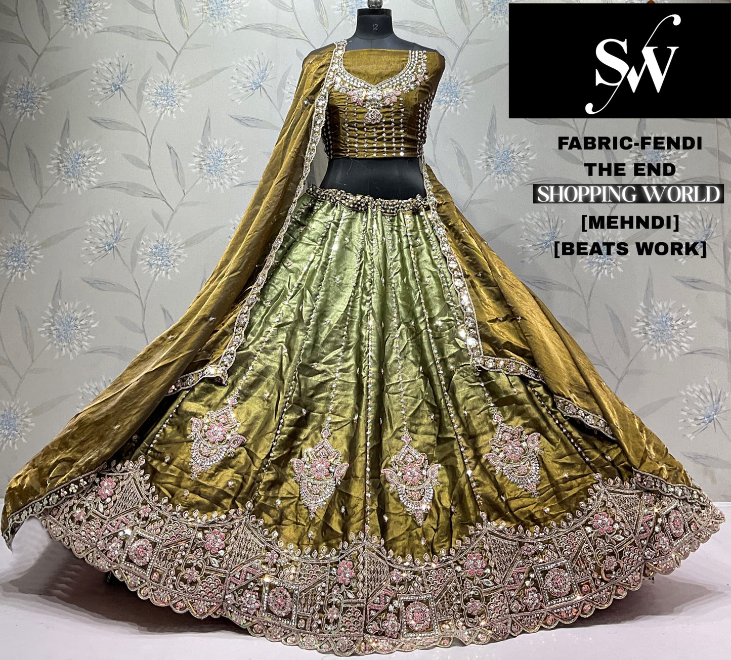 Mehendi Green Fendi Lehenga