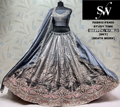 Rust Orange Peach Fendi Lehenga