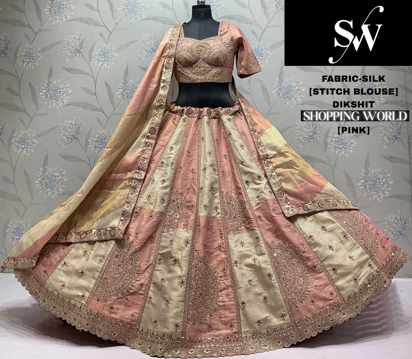 Silver Grey Sillk Crop Top Lehenga