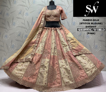 Silver Grey Sillk Crop Top Lehenga