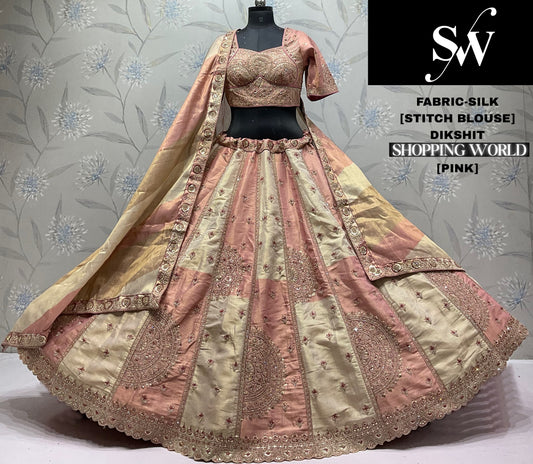 Pink Sillk Crop Top Lehenga