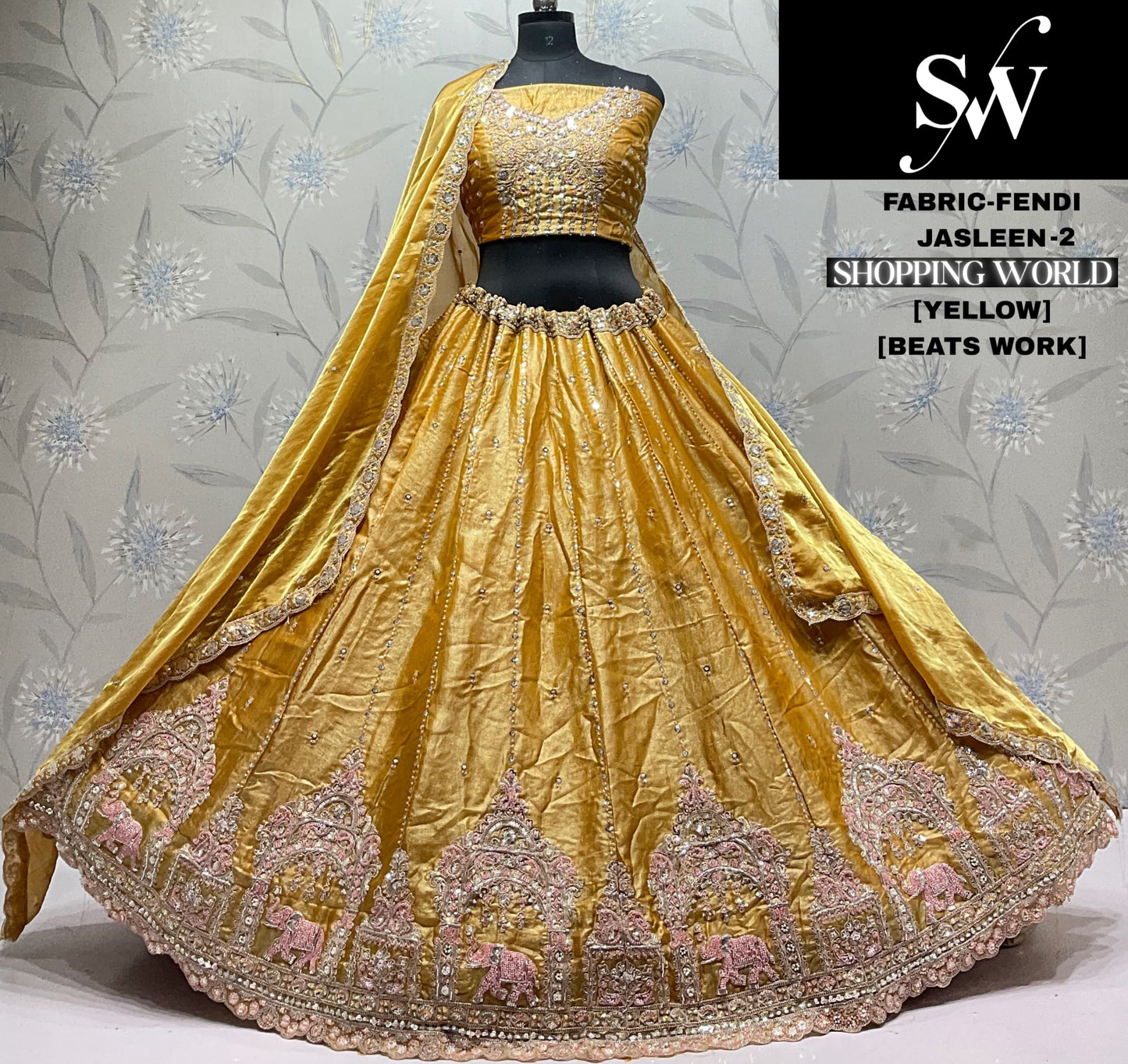 Yellow Haldi Mehendi Fendi Lehenga