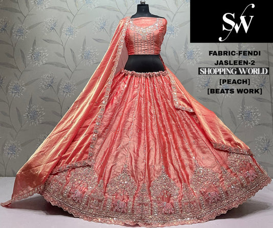 Peach Fendi Lehenga