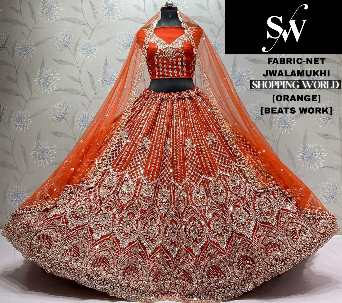 Sky Blue Net Lehenga