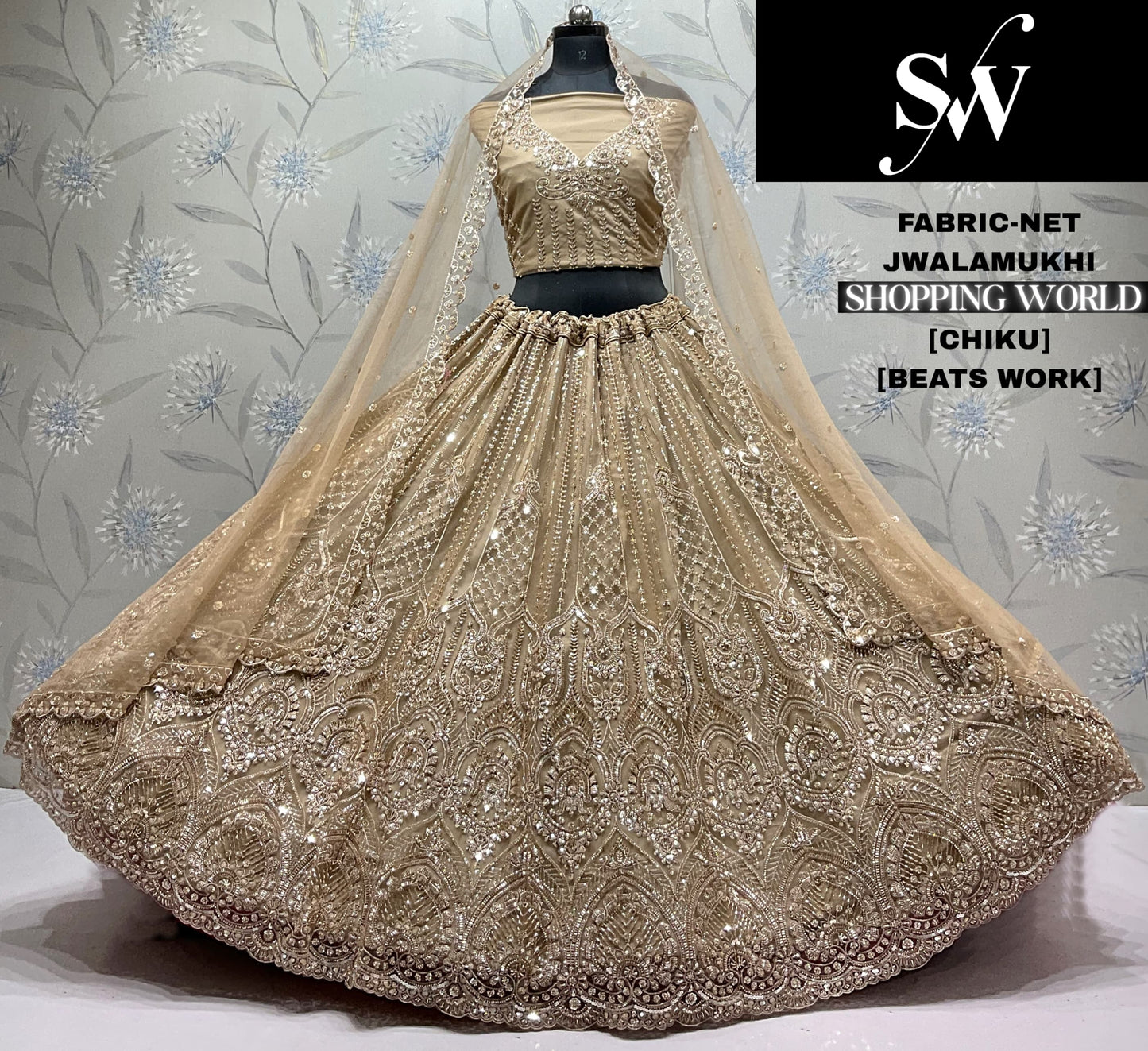 Sky Blue Net Lehenga