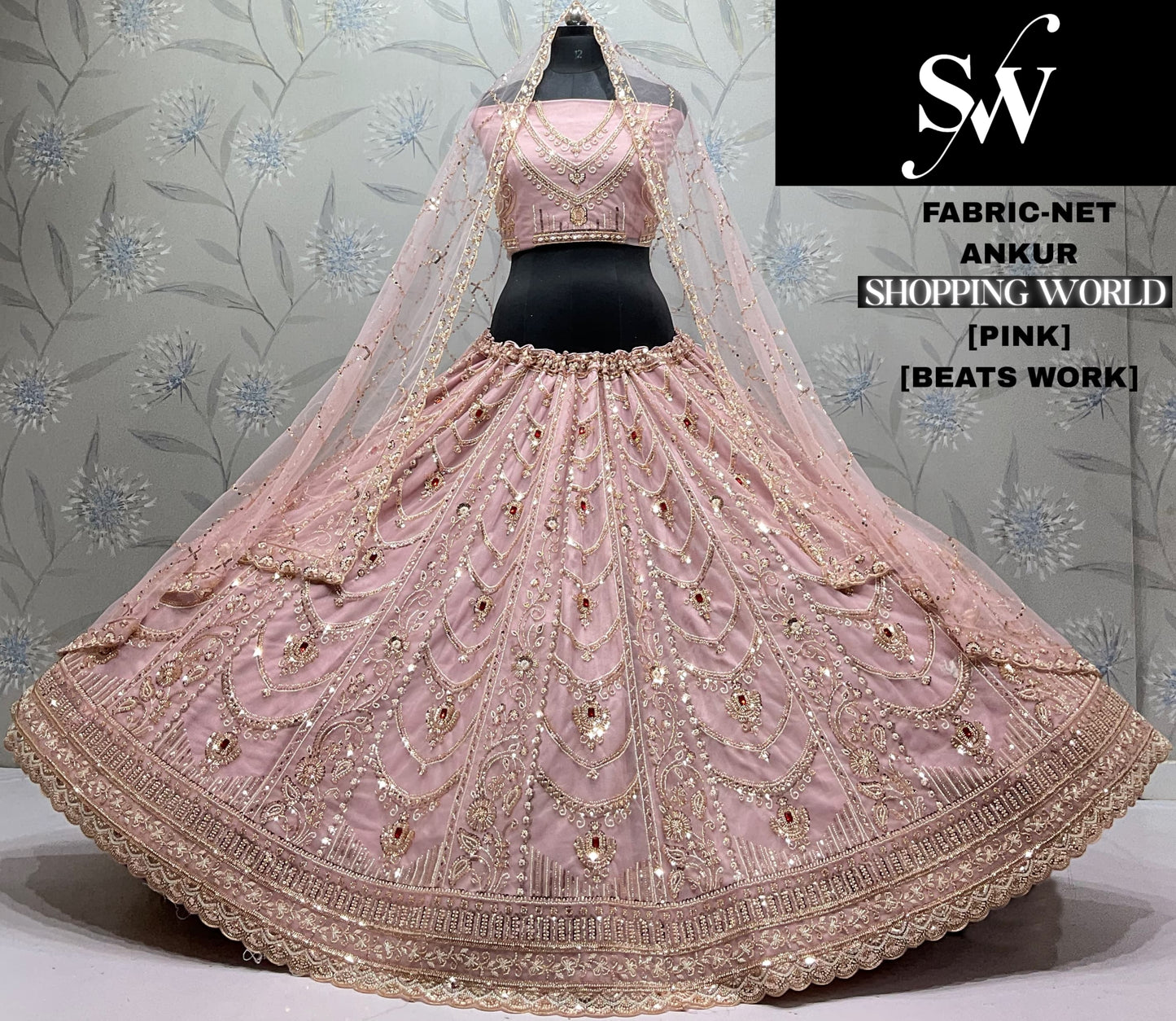 Sky Blue Net Lehenga