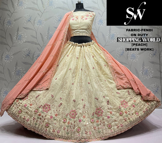 Peach Fendi Lehenga
