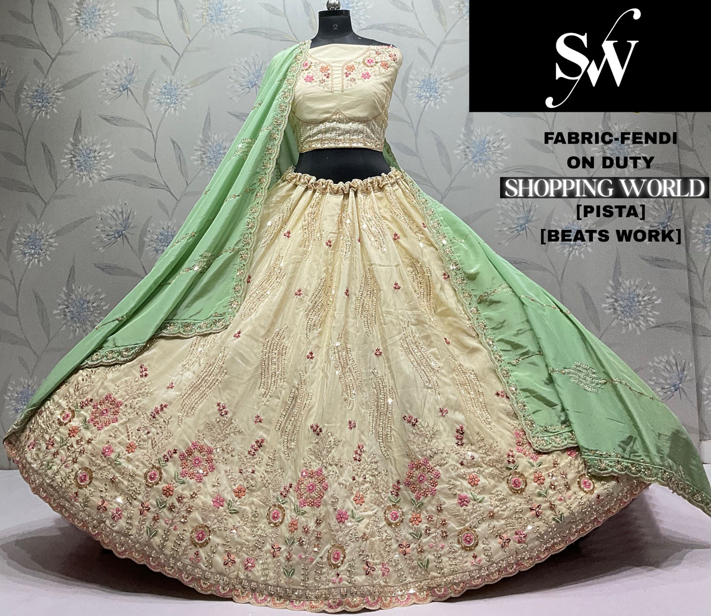 Peach Fendi Lehenga