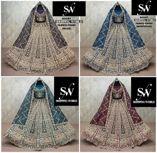 Blue Lavender purple Fendi Lehenga