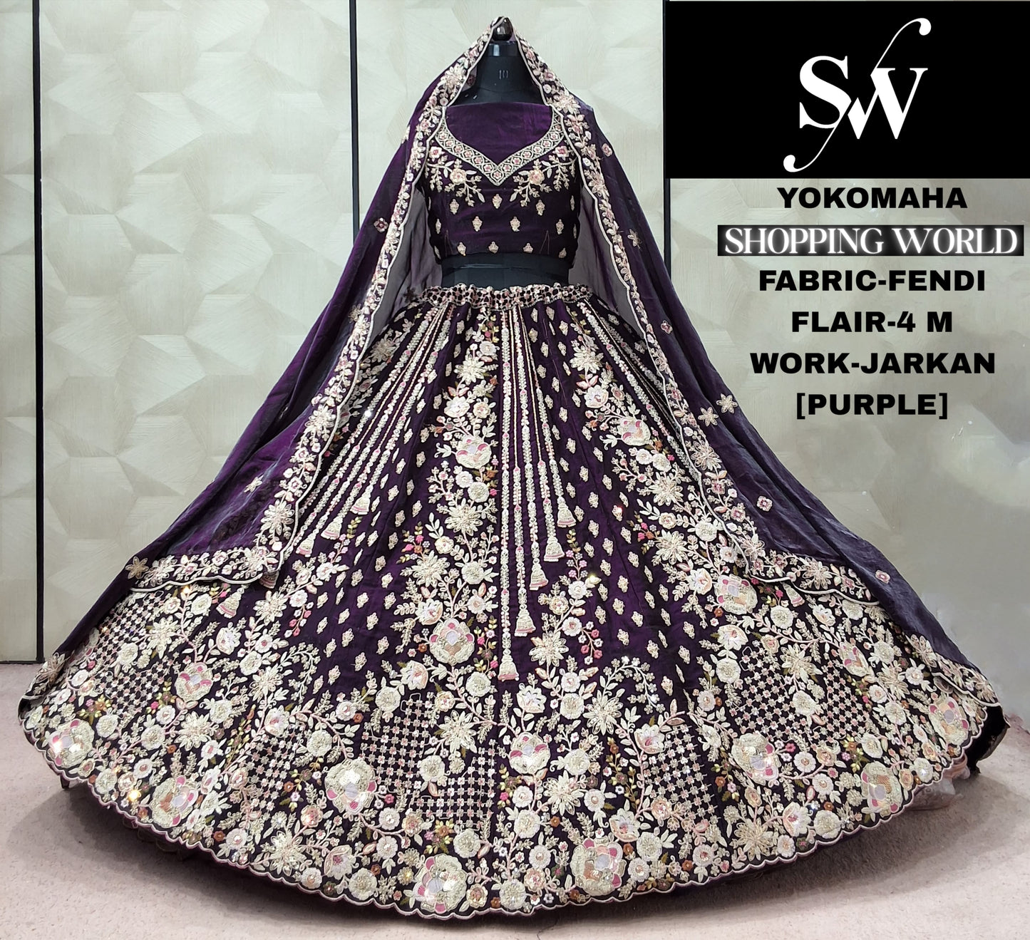 Purple Fendi Lehenga