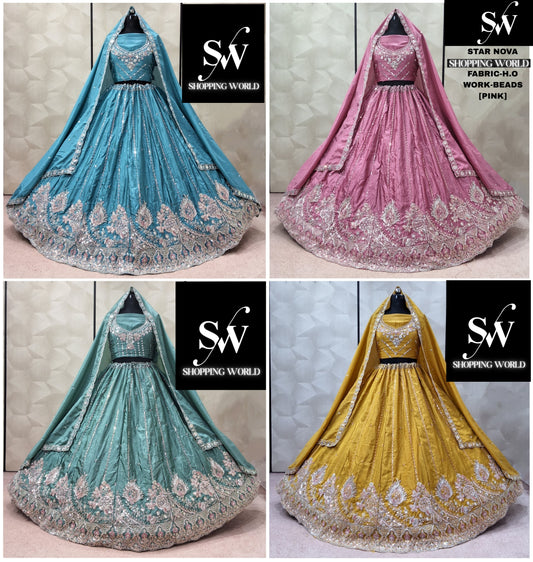 Blue Pink Green Yellow Ho Lehenga