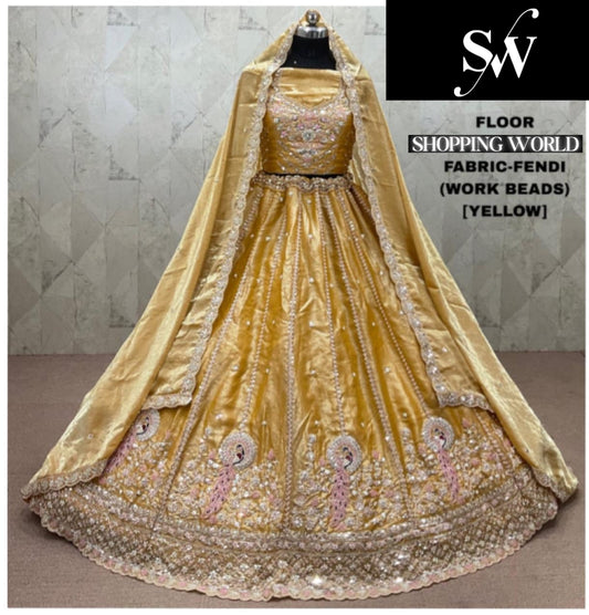 Yellow Haldi Mehendi Fendi Lehenga