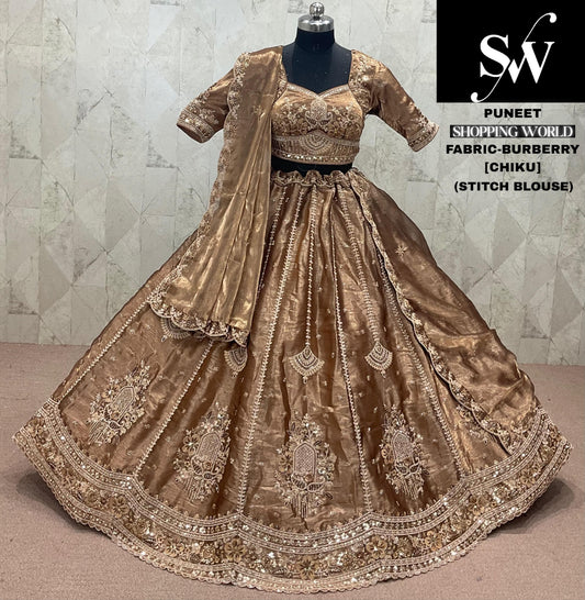 Chiku Golden Burberry Lehenga