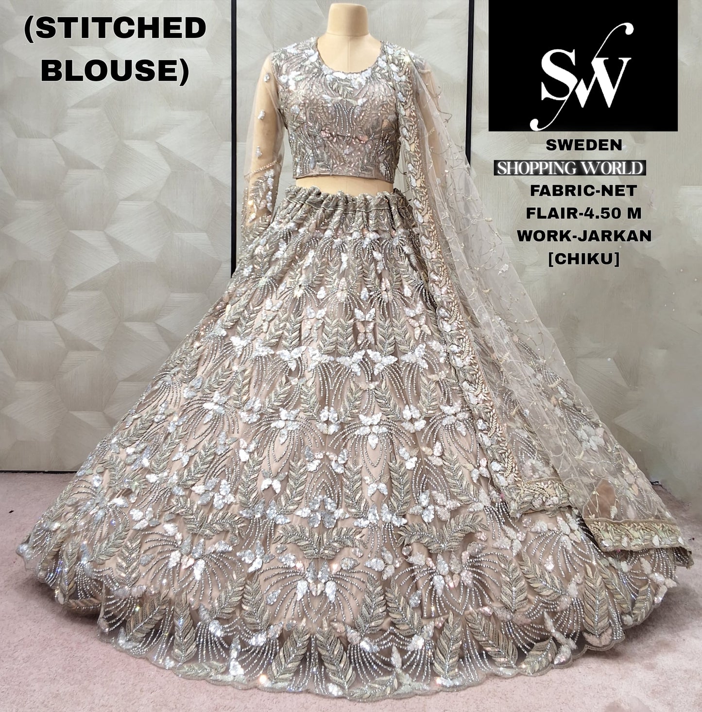 Chiku golden Net Lehenga